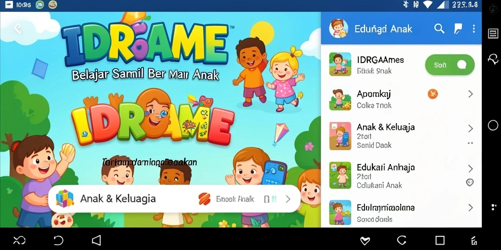 Tampilan antarmuka IDRGAME yang menarik dan edukatif.