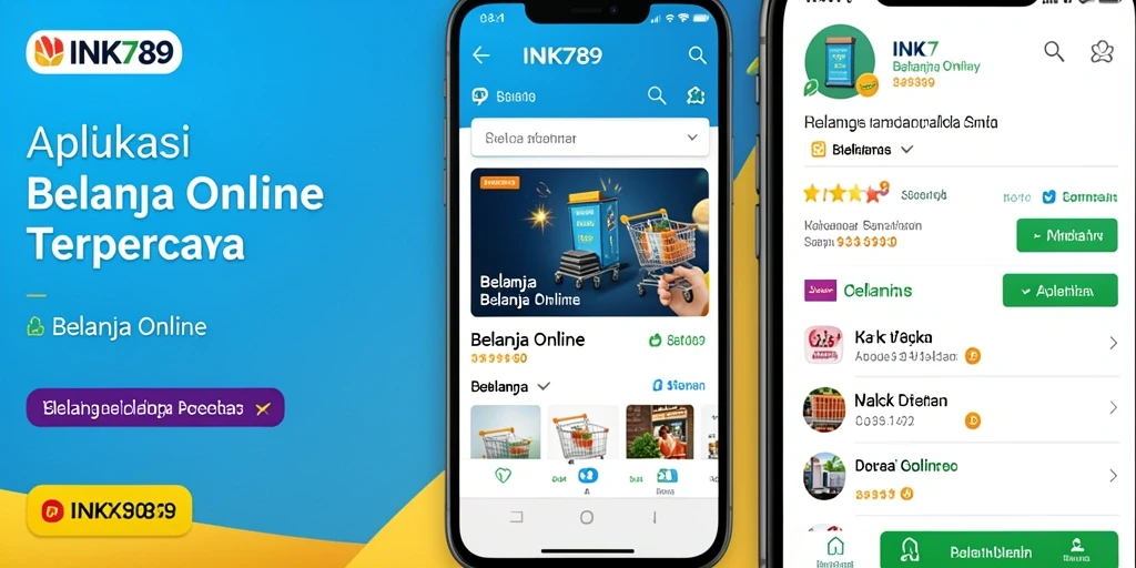 Tampilan antarmuka aplikasi INK789 untuk Belanja Online.