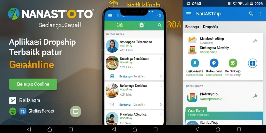 Tampilan antarmuka NANASTOTO yang sederhana dan fungsional untuk Dropship.