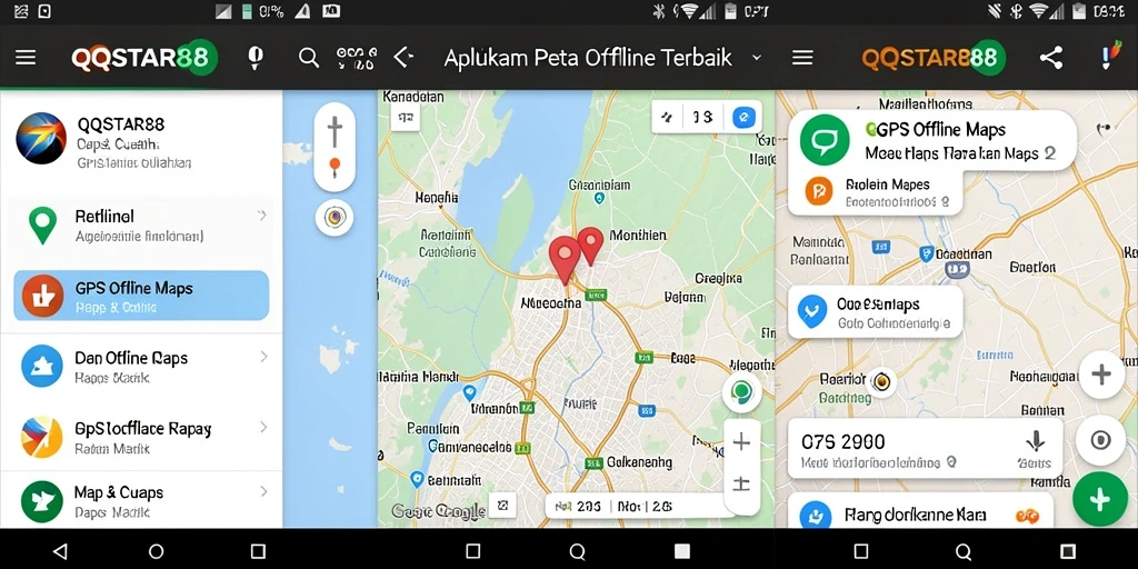 Antarmuka pengguna QQSTAR88 menunjukkan fitur GPS offline yang praktis.