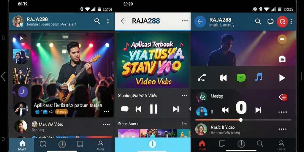 Antarmuka RAJA288 dengan pilihan status WA video yang menarik.