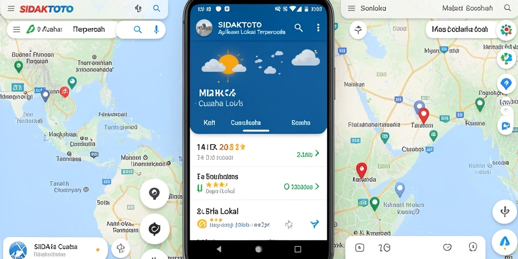 Antarmuka aplikasi SIDAKTOTO menampilkan informasi cuaca lokal dengan desain yang menarik.