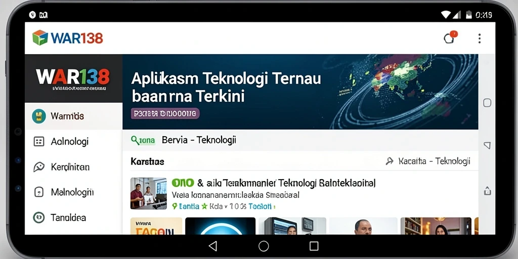Antarmuka aplikasi WAR138 yang modern dan menarik.