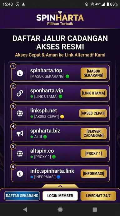 Link Alternatif Spinharta untuk Pengguna Android